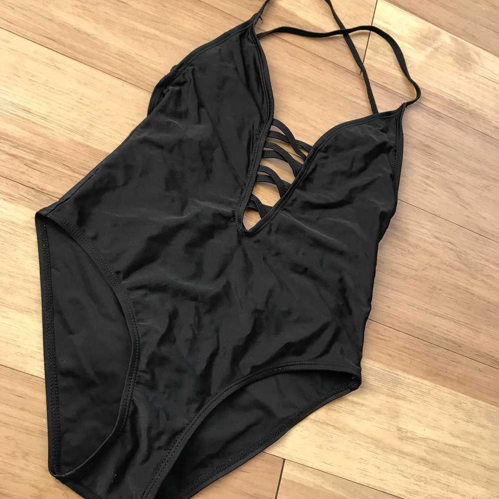One piece black swimsuit